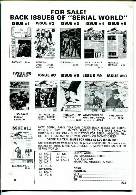 Serial World #12 1977-Pat O'Hara-Radio Patrol-Tommy Cook-movie serials-FN