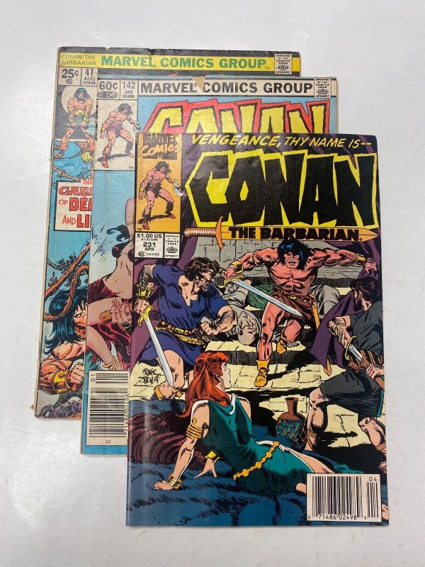 3 Conan Barbarian MARVEL comic books #41 142 231 37 KM15