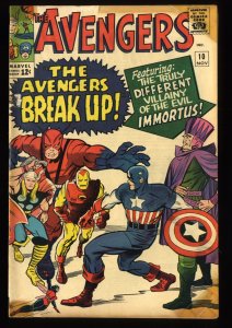 Avengers #10 GD+ 2.5 1st Appearance Immortus!