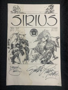 1994 SIRIUS COMICS 11x17 Print SIGNED 2X Dark One & Joseph Linsner VG 4.0 Dawn