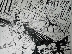 The Flash #78 Cover Spread (2 Boards) Original Art Rafa Sandoval 22x17 DC ?