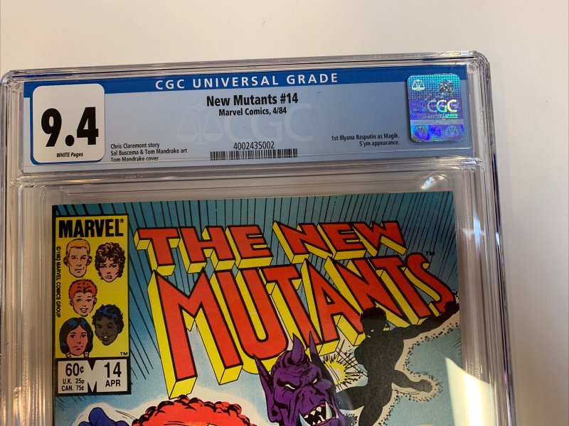 New Mutants (1984) # 14 (CGC 9.4 WP) 1st App Magik