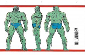 Official Handbook of the Marvel Universe Sheet- Abomination