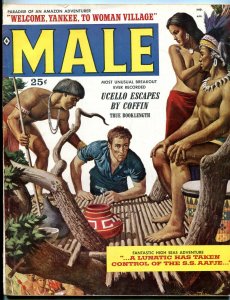 Male Magazine April 1959-JAMES BAMA & GEORGE GROSS ART FN