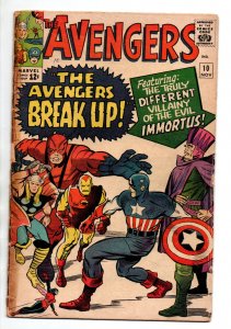 Avengers #10 - 1st appearance of Immortus - KEY - 1964 - FR/GD