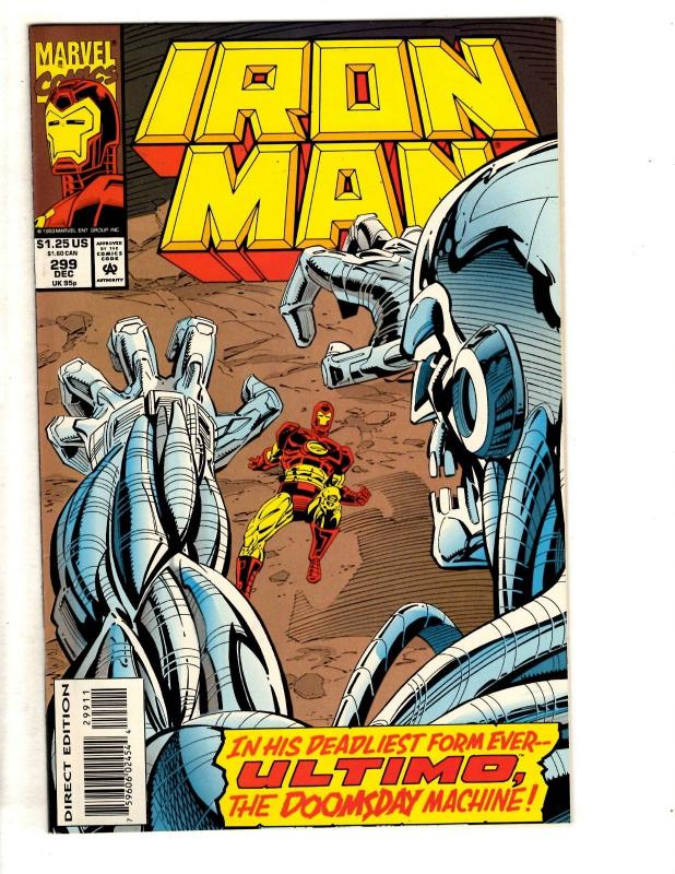 Lot Of 8 Iron Man Marvel Comic Books # 293 294 295 296 297 298 299 300 CR41