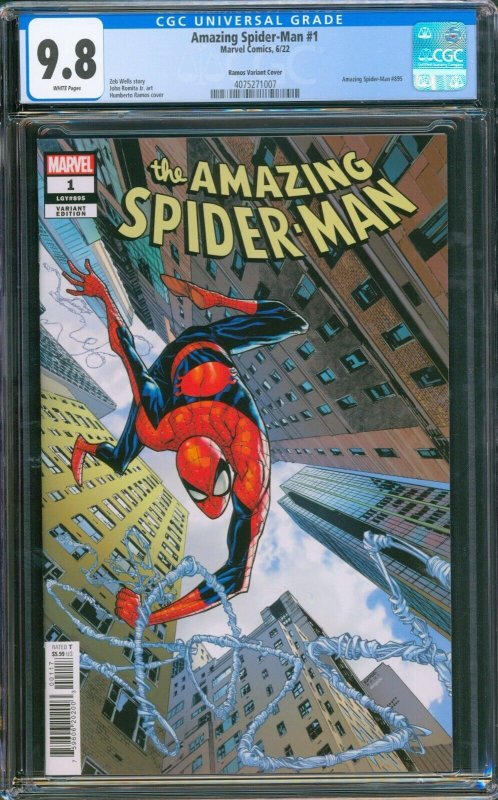 Amazing Spider-Man 1 CGC 9.8 895 Ramos Variant 4050 Marvel 2022