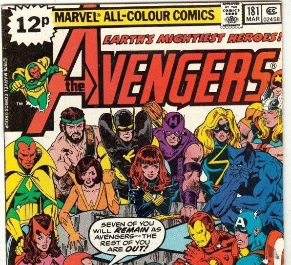 The Avengers British Variant  #181 strict NM- 9.2 High-Grade  British 12p Cover