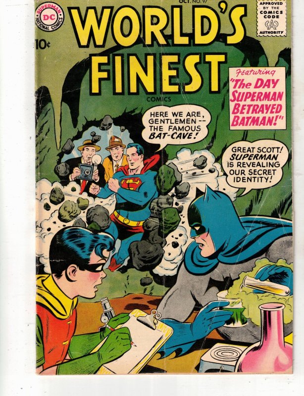 World's Finest Comics #97 1958 FN- Mid-Grade Condor Jack n Roz Kirby Gre...