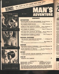 Man's Adventure 6/1959-Bound & chained harem girls cover-Slave traders-Cheese...