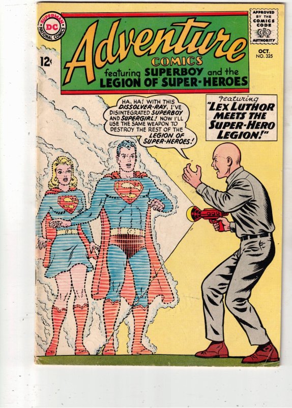 Adventure Comics #325 1964 Luthor vs Superboy&Girl&Legion High-Grade VF BEANTOWN