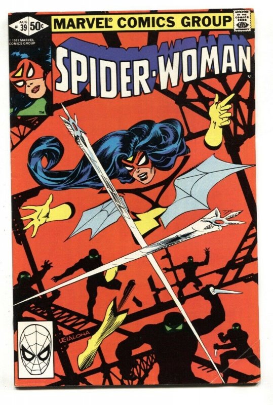 SPIDER-WOMAN #39-comic book Negative space cover art by Steve Leialoha