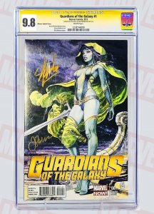 Guardians Galaxy 1 Rare MILO MANARA Variant CGC SIGNED 2x STAN LEE/JUSTIN PONSOR