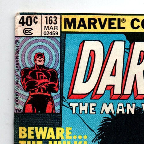 Daredevil #163 newsstand - vs Hulk - Frank Miller - 1980 - FN/VF