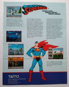 Superman Arcade Flyer Original 1988 Video Game Paper Art Comic Super Hero Taito 