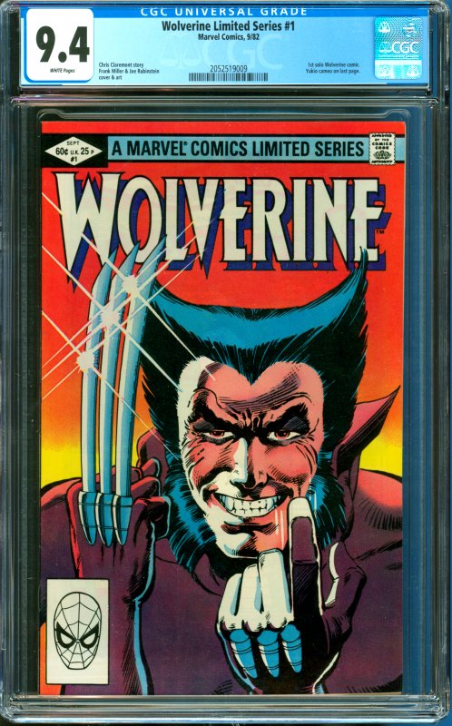 Wolverine Limited Series #1 CGC Graded 9.4 1st Solo Wolverine Comic