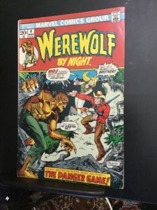 Werewolf by Night #4 (1973) high-grade  The Danger Game! Ploog art! VF- Wow