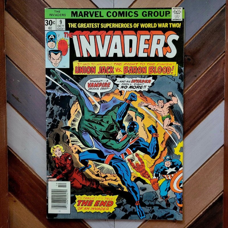 The Invaders 9 VG Union Jack Vs Baron Blood 1976