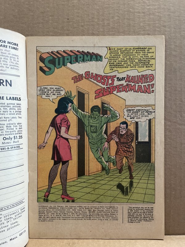 Superman #214 (1969)  Unlimited Combined Shipping