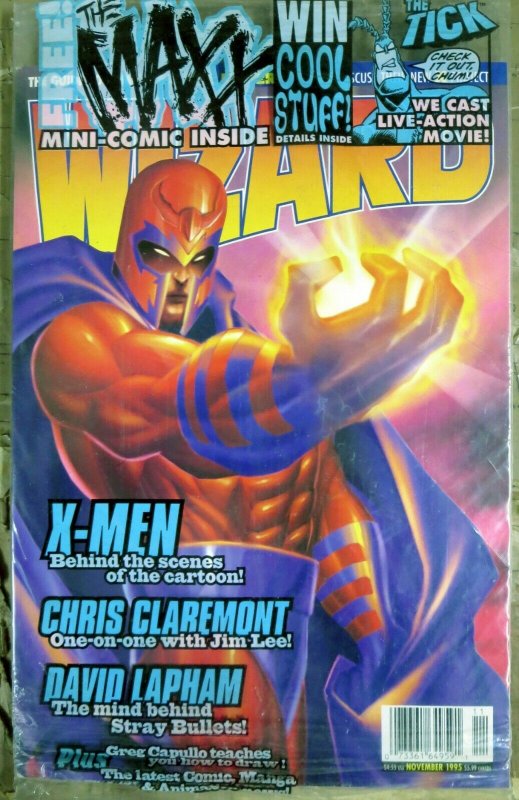 WIZARD Magazine #51 (Nov. 1995) Magneto cvr Claremont/ Lee SEALED w/MAXX mini