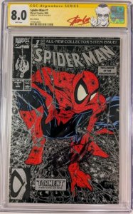 Spider-Man #1 (Marvel 1990) CGC 8.0 WP | Silver Variant Signed By STAN LEE