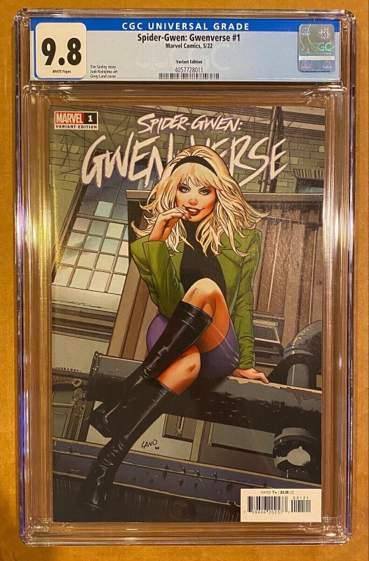 SPIDER-GWEN: GWENVERSE 1 CGC 9.8 GREG LAND VARIANT. (2022)