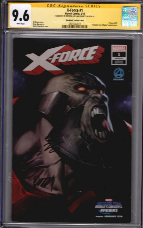 Marvel! X-Force #1! Djurdjevic Variant! CGC SS 9.6! Signed by Brisson & Burnett!