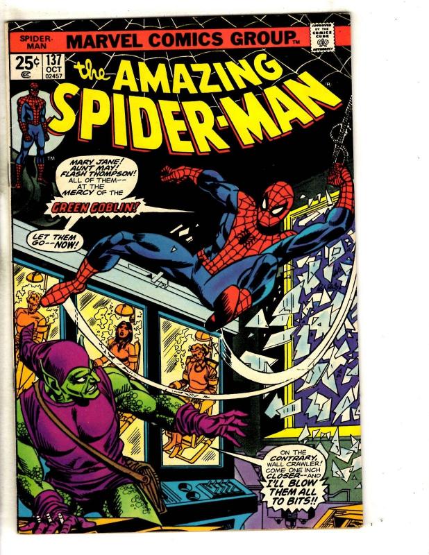Amazing Spider-Man # 137 VF Marvel Comic Book Green Goblin Vulture Mary J JG9
