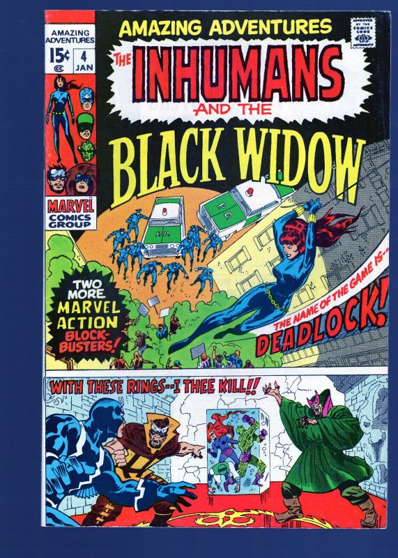 Amazing Adventures #4 - Inhumans & the Black Widow. JacK Kirby Art. (7.0) 1970