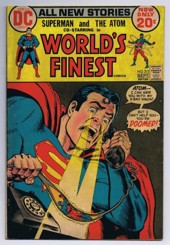 World's Finest #213 Superman The Atom ORIGINAL Vintage 1972 DC Comics