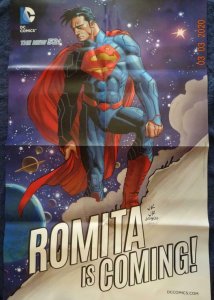 SUPERMAN ROMITA IS COMING  Promo Poster, 22 x 34 DC Unused more in our store 534