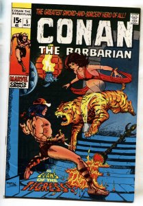 CONAN THE BARBARIAN #5 1971-TIGER COVER comic book VF