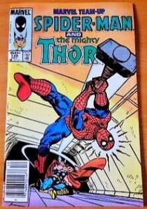 Marvel Team-Up #148 (1984) RARE Mark Jeweler Newsstand Variant Spiderman Thor VF