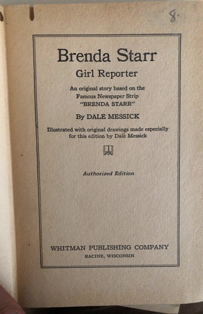 Brenda Starr girl reporter, 1943 1st ED, Whitman, boreholes