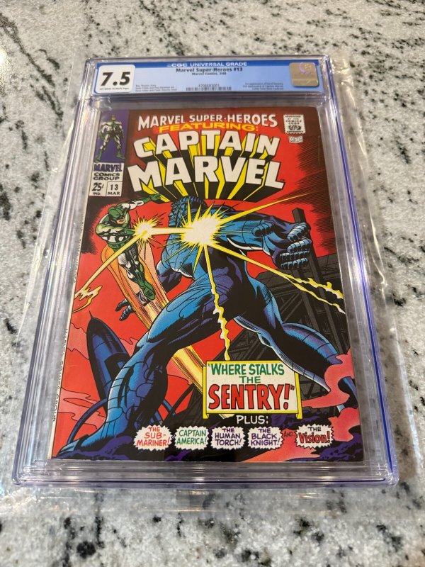Marvel Super Heroes # 13 CGC Graded 7.5 Marvel Comic Book Captain Marvel JH27