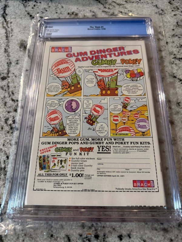 The 'Nam # 1 CGC Graded 9.6 Marvel Comic Book Vietnam Series 1986 JH32