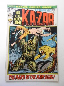 Astonishing Tales #13 (1972) VG+ Condition cover detached top staple