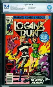 Logan's Run #6 cbcs 9.4  ow/w-First solo THANOS story in comics 1977