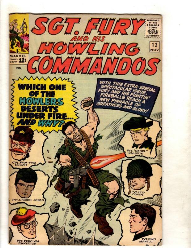 Sgt. Fury & His Howling Commandos # 12 VF Marvel Silver Age Comic Book JF11