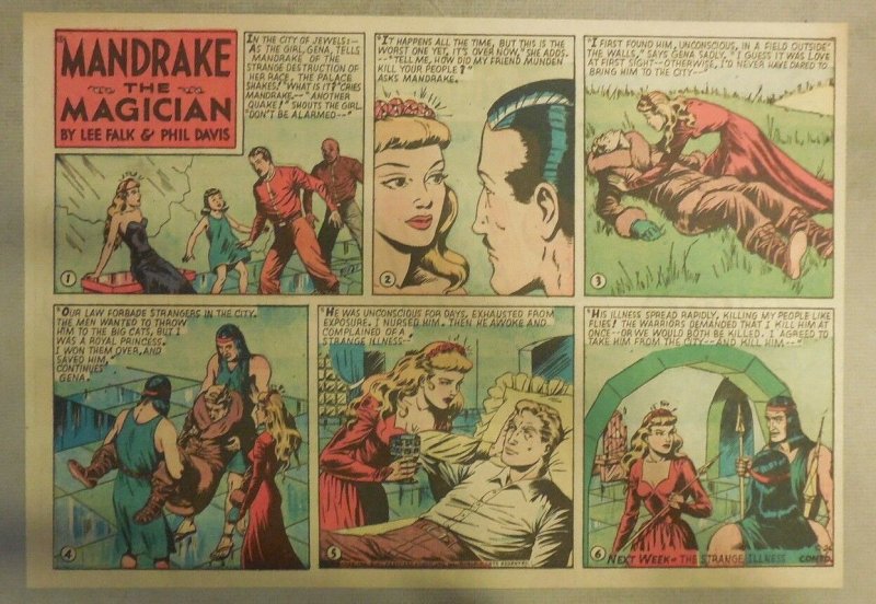 Mandrake The Magician by Lee Falk and Phil Davis 10/24/1948 Half Size Page !