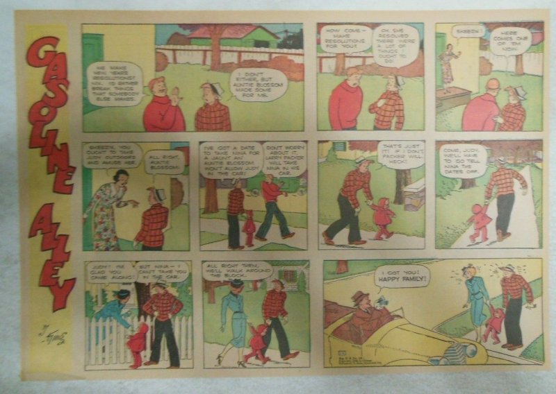  (20) Gasoline Alley Sunday Pages by Frank King from 1938 Size: 11 x 15 inches