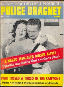 Police Dragnet Cases 9/1952-pulp crime-exploitation-buried alive-G/VG