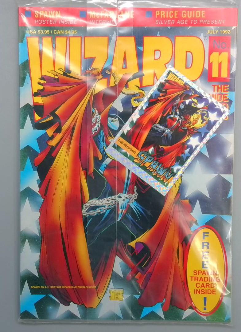 Wizard Magazine #11 NM Spawn Cover + Card! Todd McFarlane July 1992