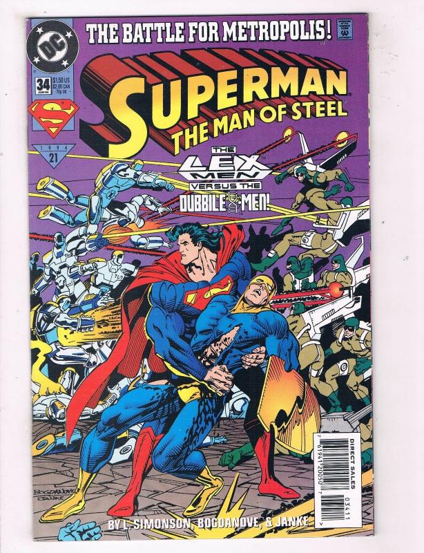 Superman The Man Of Steel #34 VF DC Comics Comic Book JLA Jun 1994 DE45