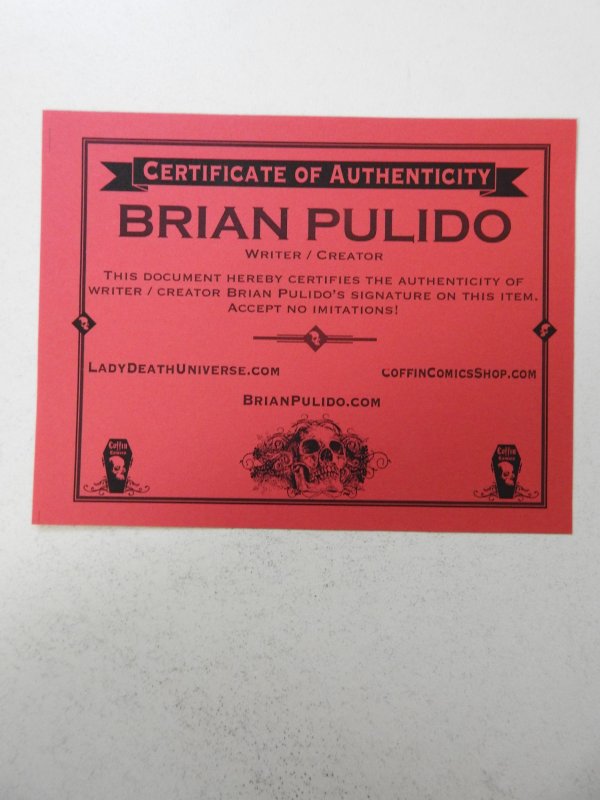 Lady Death: Rapture #1 End Time Edition VF/NM Condition! Signed W/ COA!