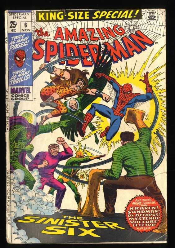 Amazing Spider-Man Annual #6 GD/VG 3.0 Sinister Six Appearance!