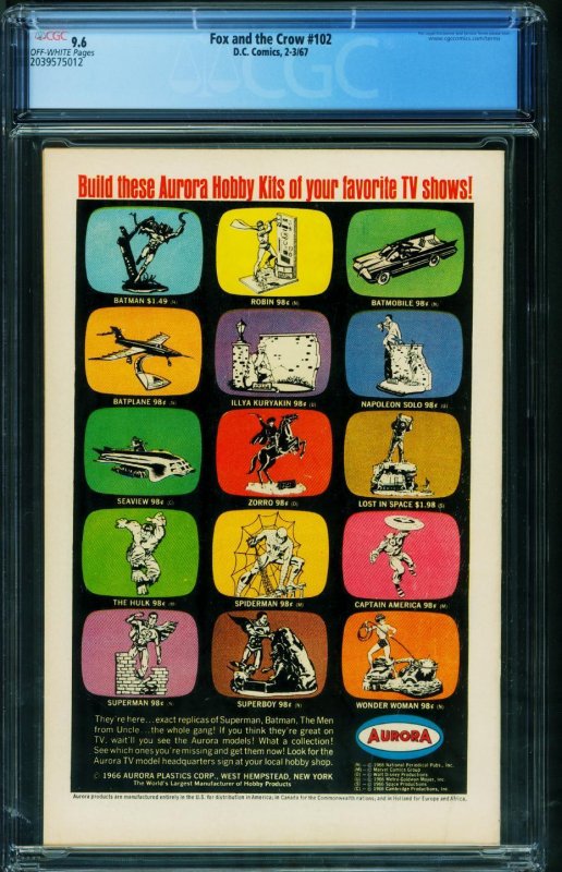 Fox and the Crow #102  1967 - DC -CGC 9.6 - Comic Book-2039575012