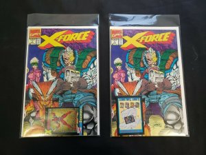 X-FORCE 2PC (VF) ISSUE #1, 2 COPIES, CARDS INCLUDED 1991