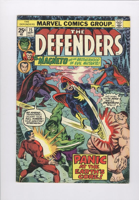 The Defenders # 15  Fine (FN)  Marvel (1974) Hulk, Dr. Strange, Sub-Mariner