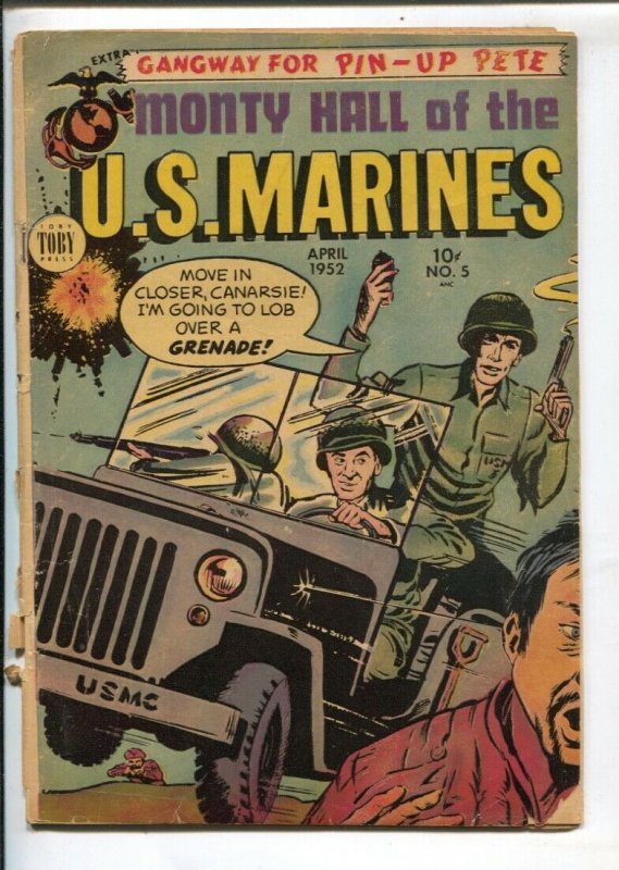 Monty Hall Of The US Marines #5 1952-Toby-Pin-up Section-Korean War stories-G+